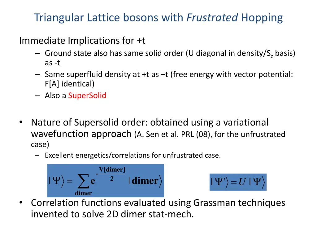 triangular lattice bosons with frustrated hopping 1