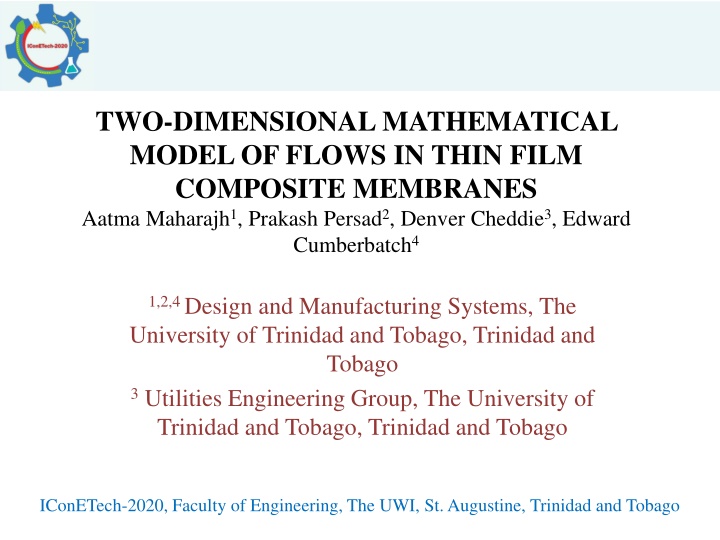 two dimensional mathematical model of flows