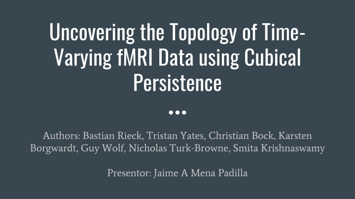 uncovering the topology of time varying fmri data