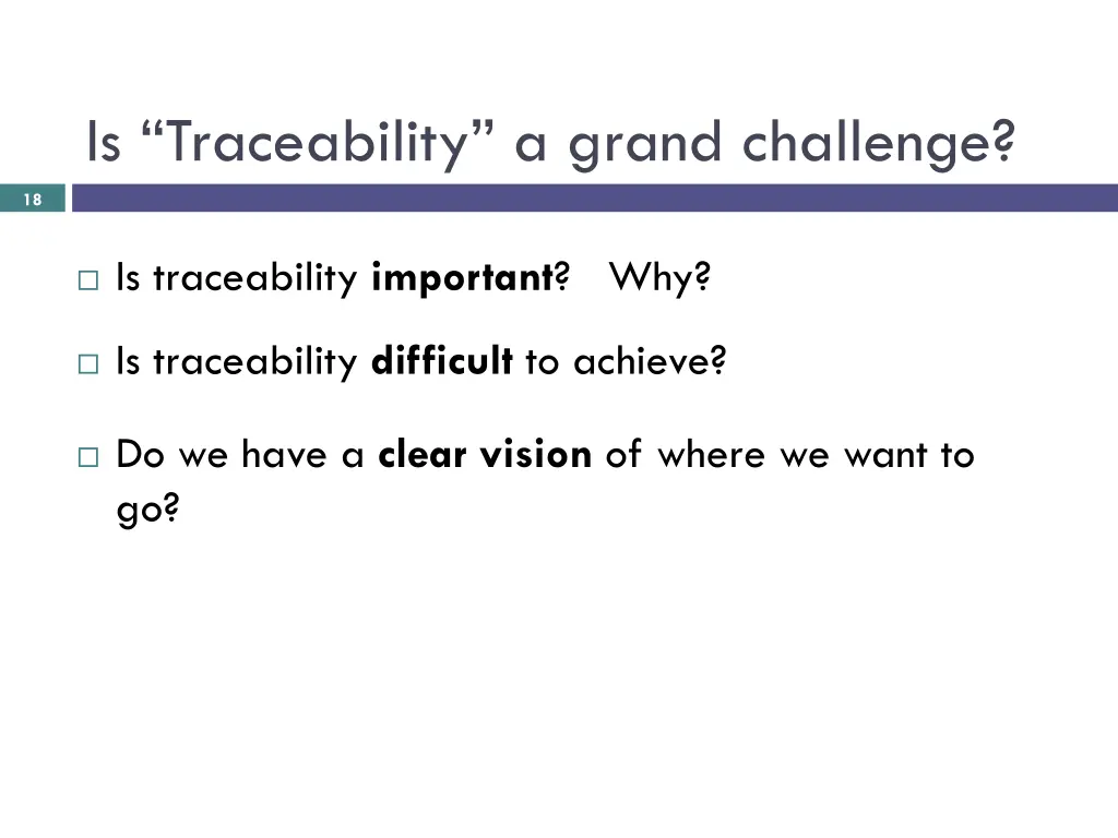 is traceability a grand challenge