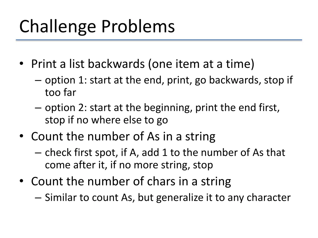 challenge problems