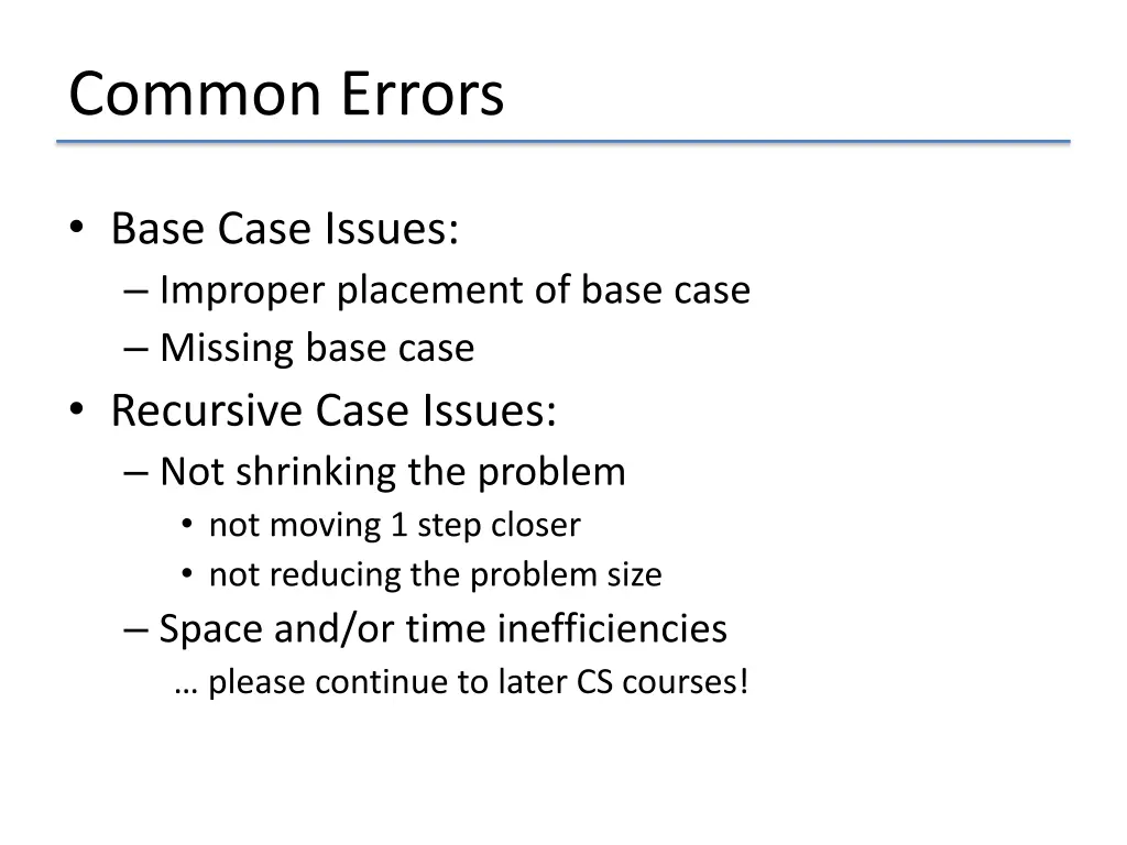 common errors