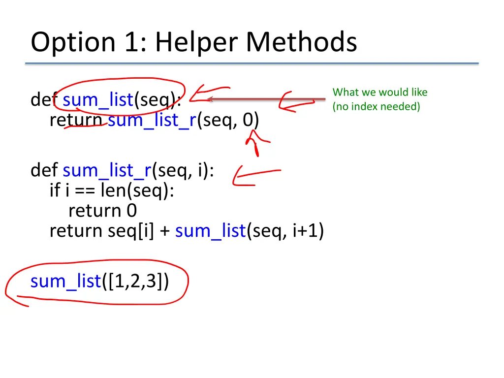 option 1 helper methods