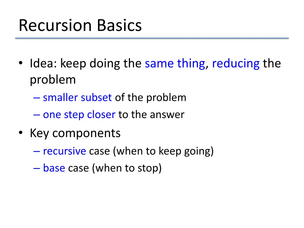 recursion basics