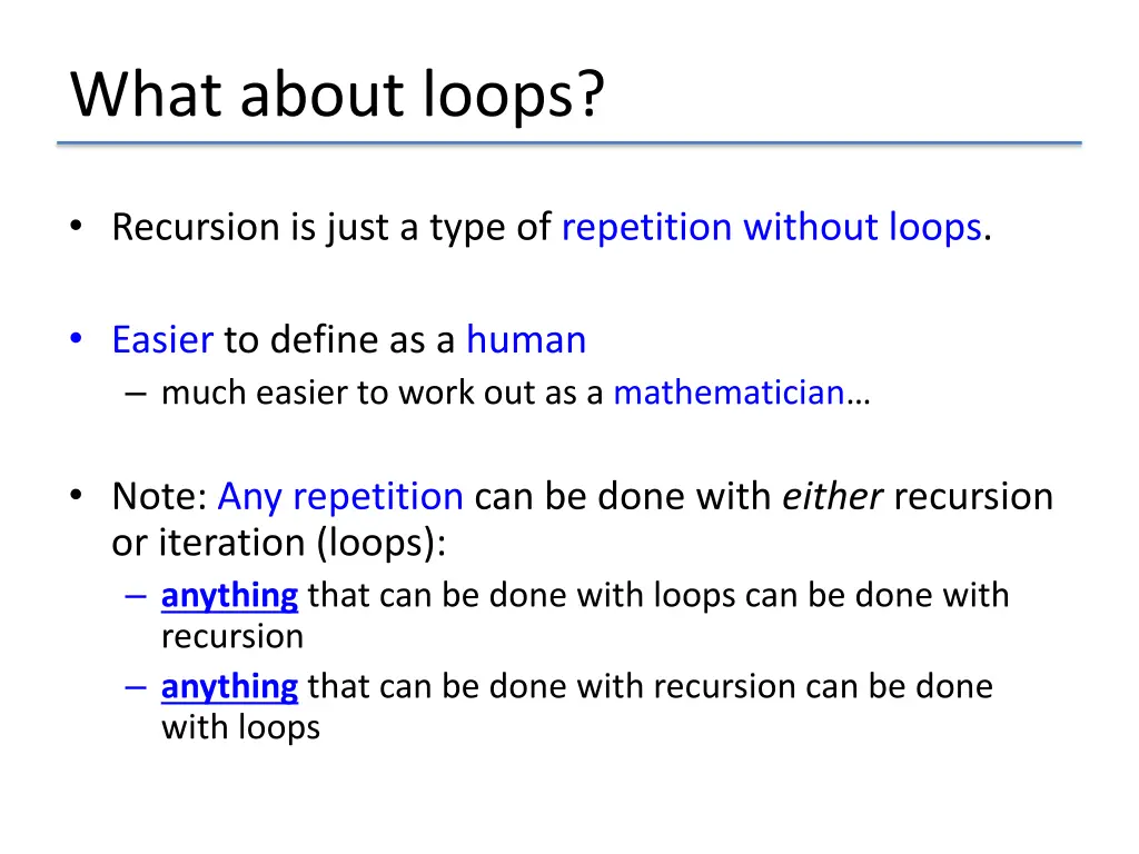 what about loops