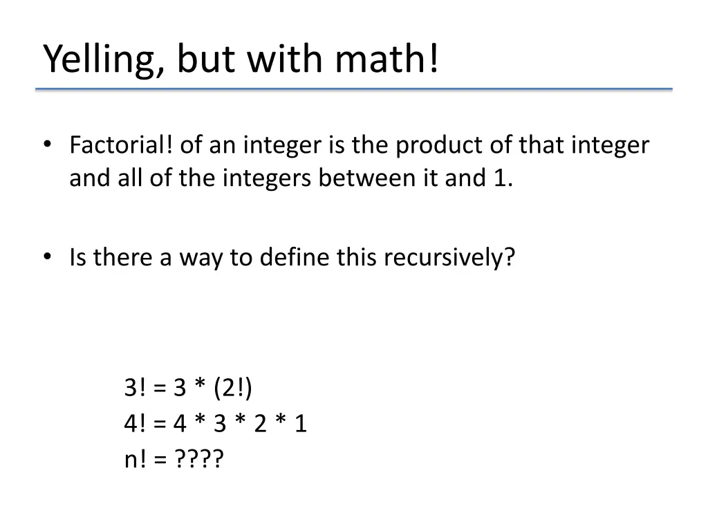 yelling but with math 4