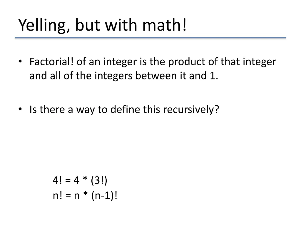 yelling but with math 8