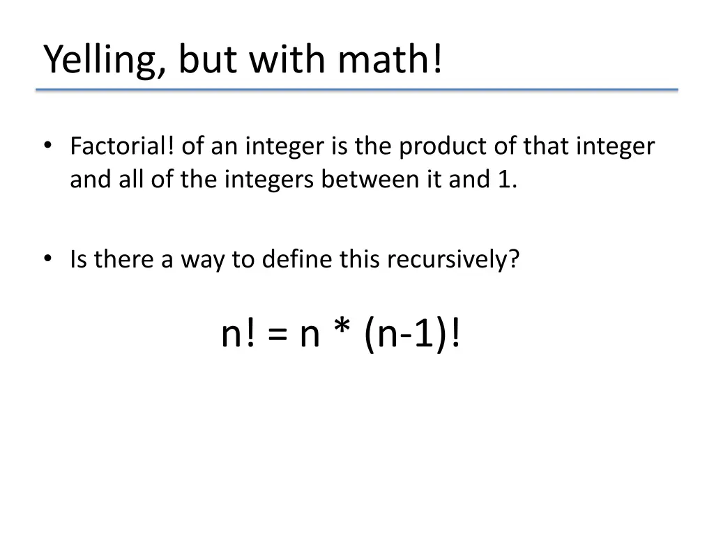 yelling but with math 9