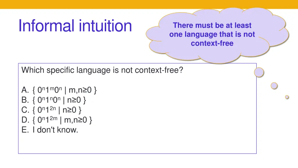 informal intuition