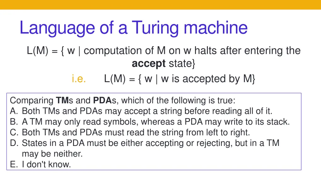 language of a turing machine