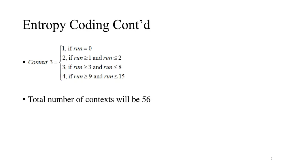 entropy coding cont d 1