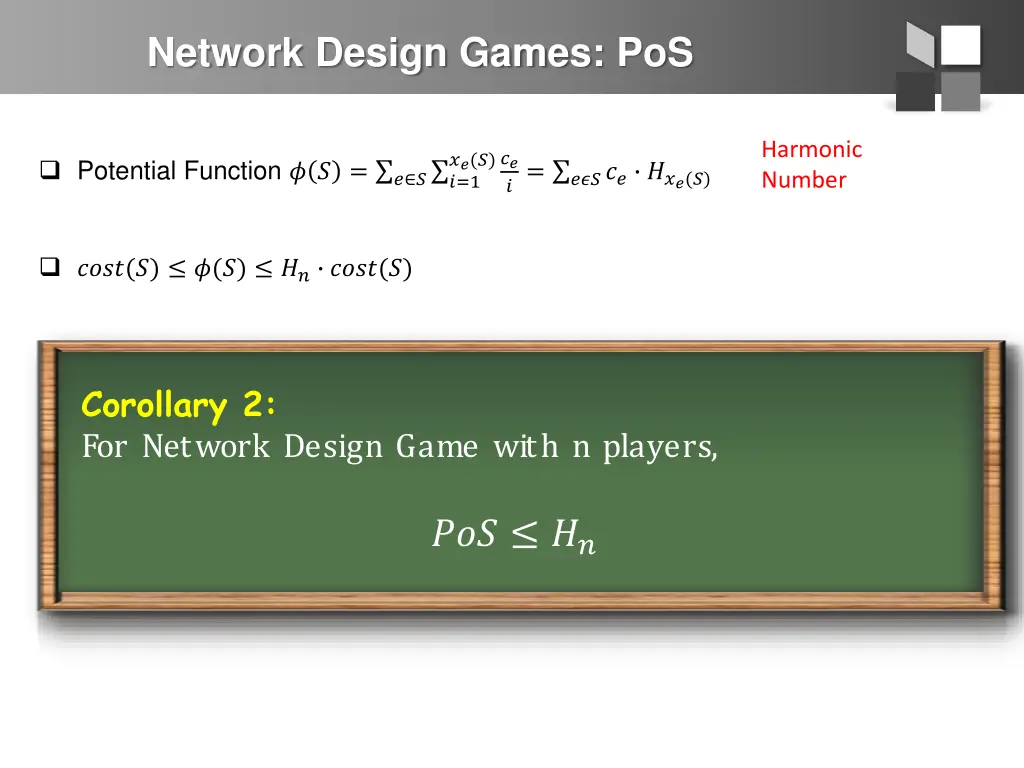 network design games pos