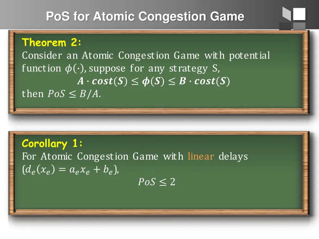 pos for atomic congestion game