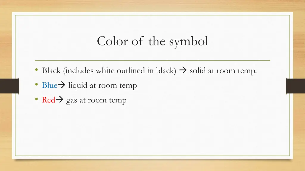 color of the symbol