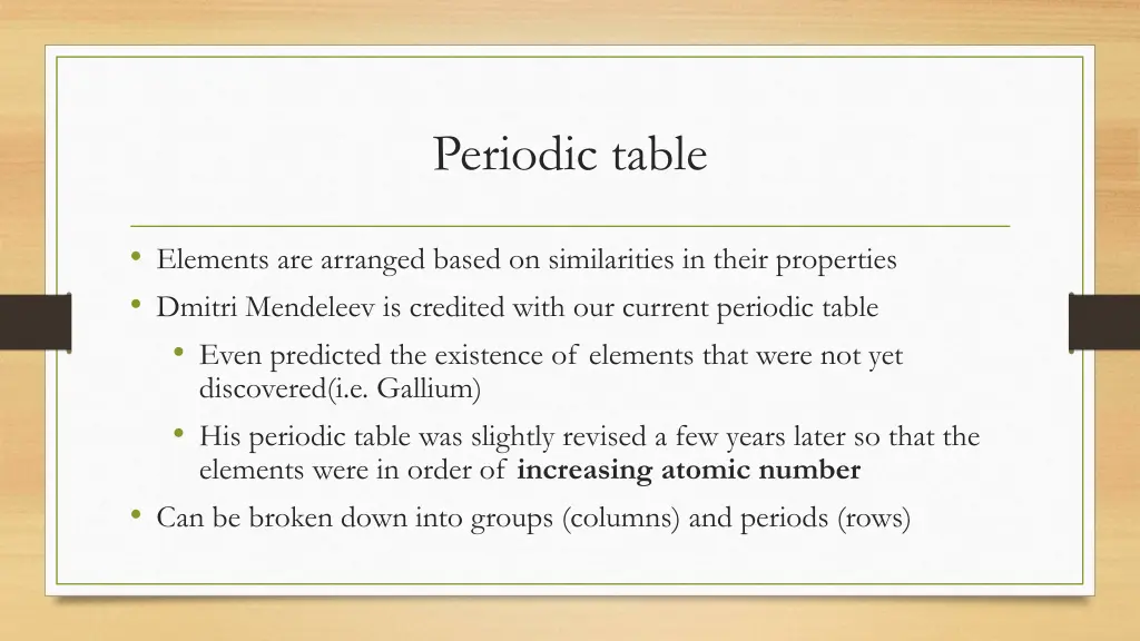 periodic table