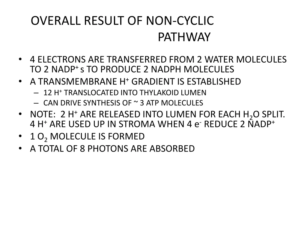 overall result of non cyclic