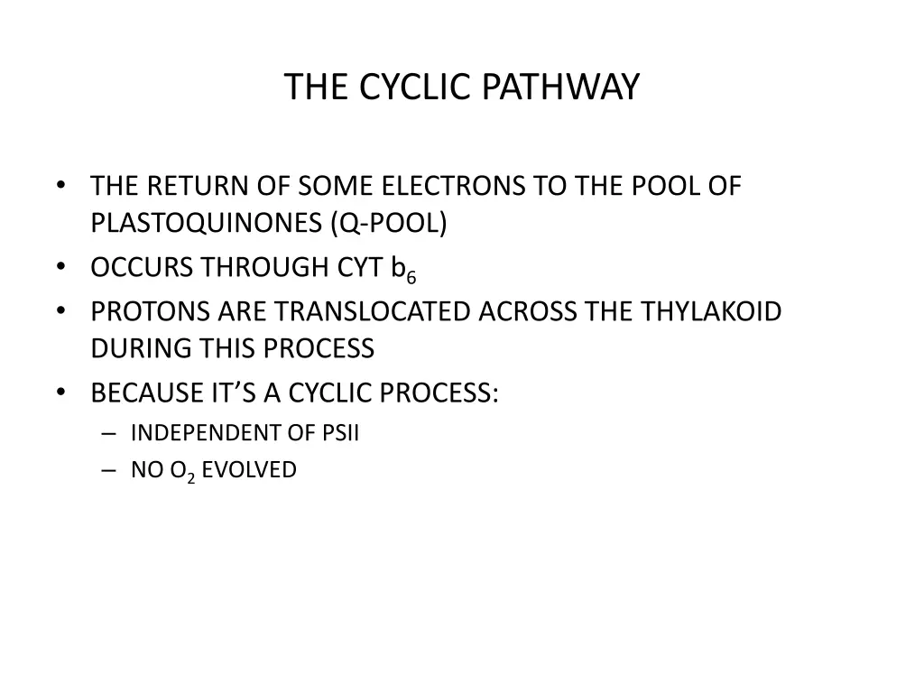 the cyclic pathway