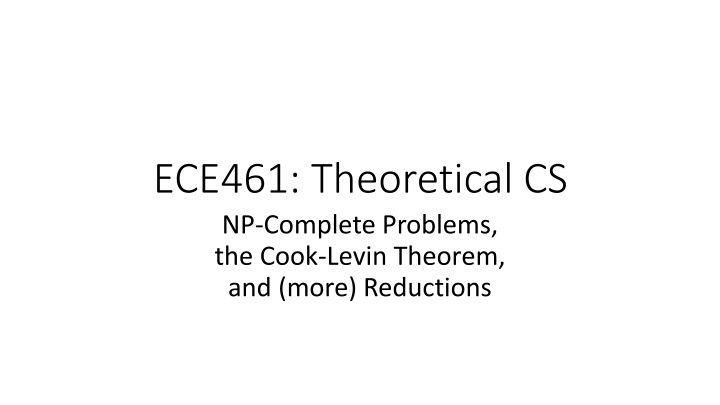 ece461 theoretical cs np complete problems