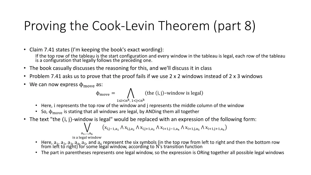 proving the cook levin theorem part 8