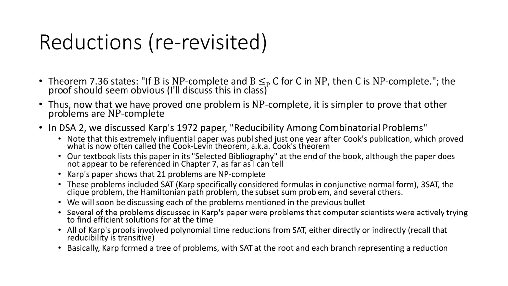 reductions re revisited