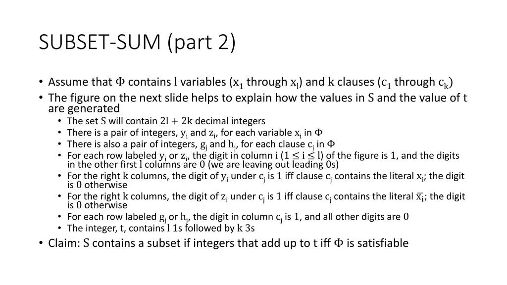 subset sum part 2