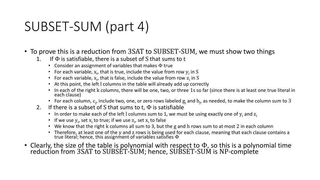 subset sum part 4