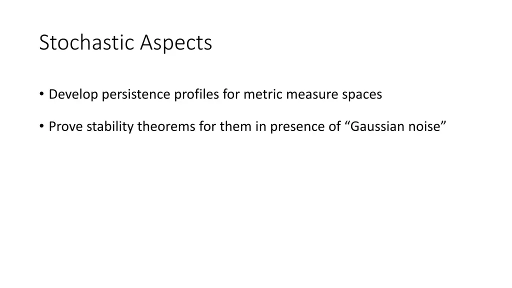 stochastic aspects