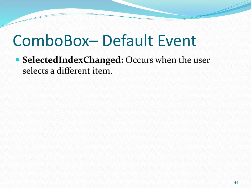 combobox default event