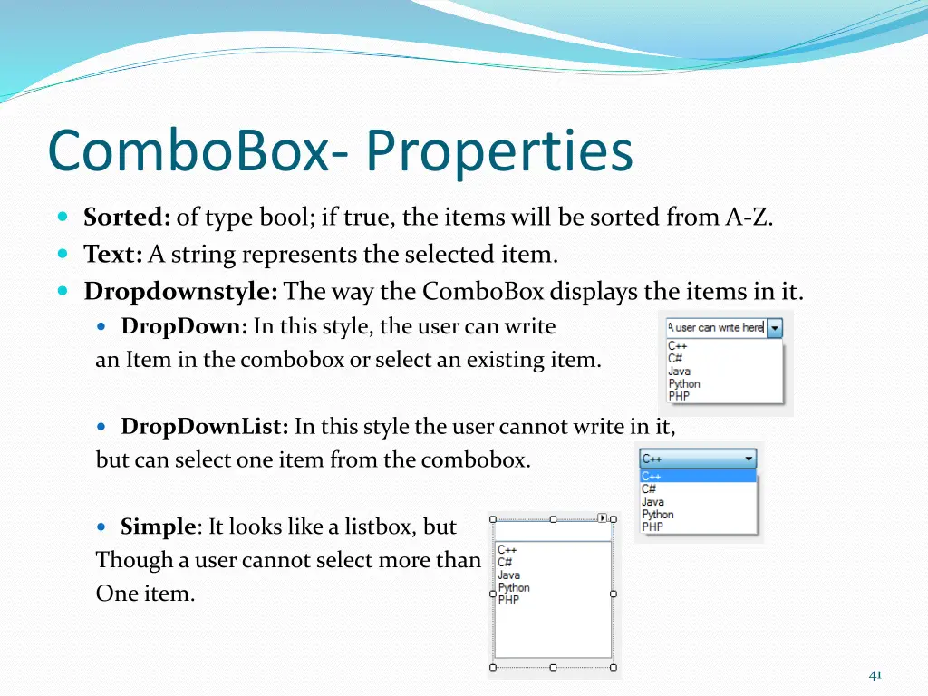 combobox properties 1