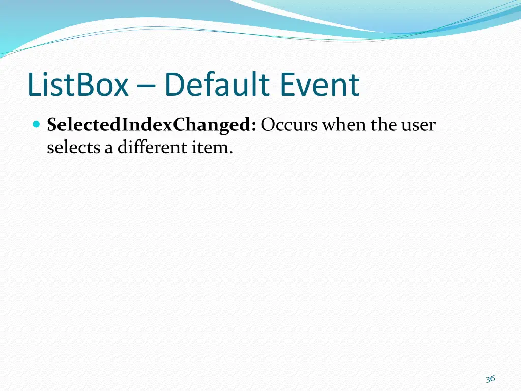 listbox default event