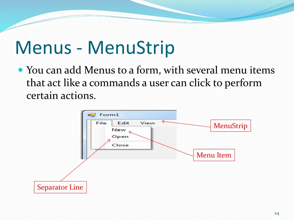 menus menustrip