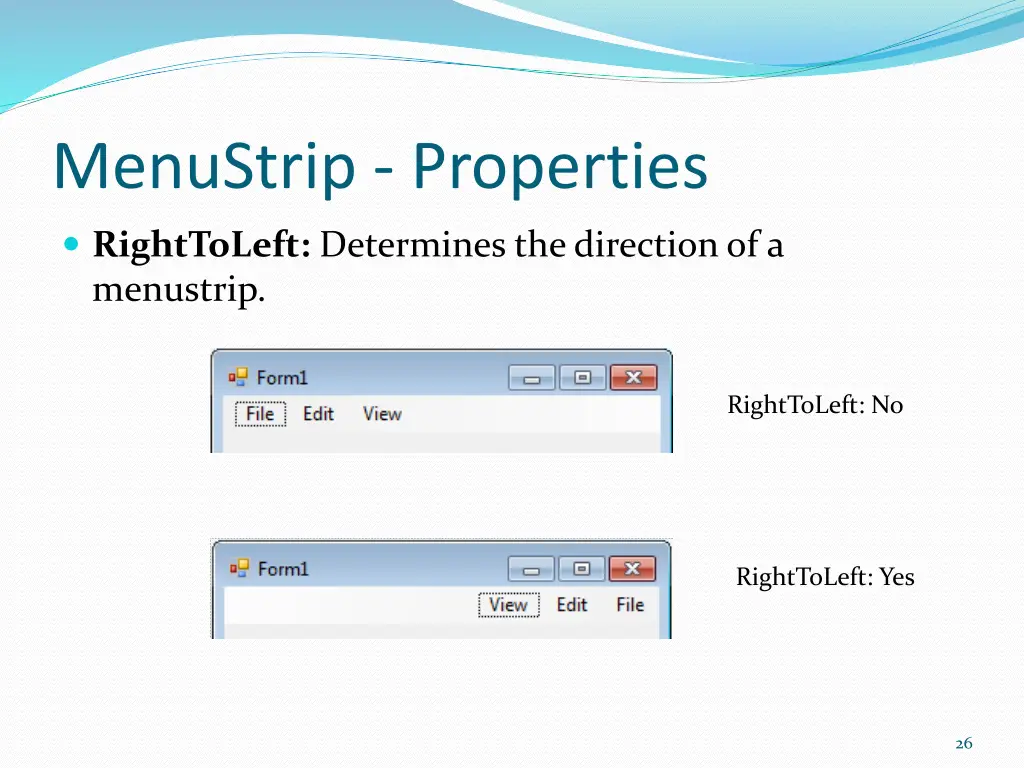 menustrip properties