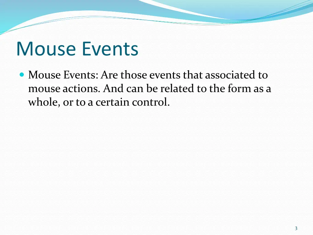 mouse events