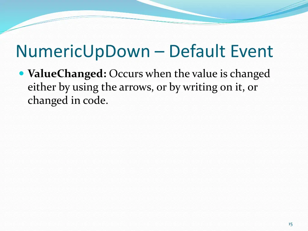 numericupdown default event