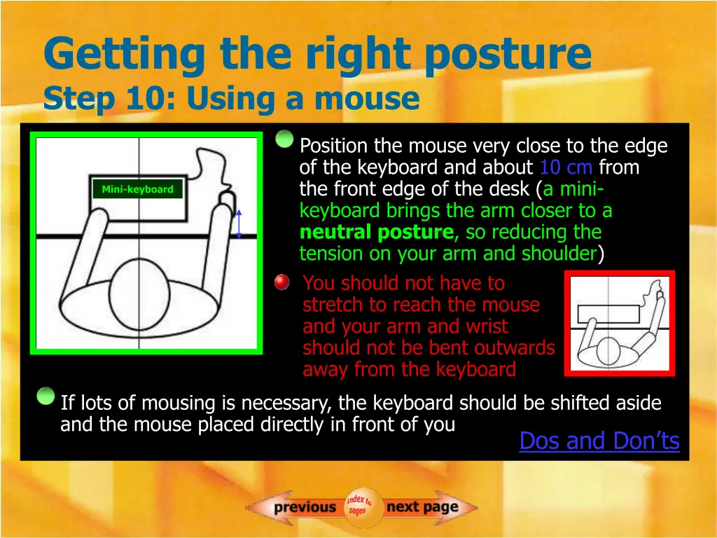 getting the right posture step 10 using a mouse