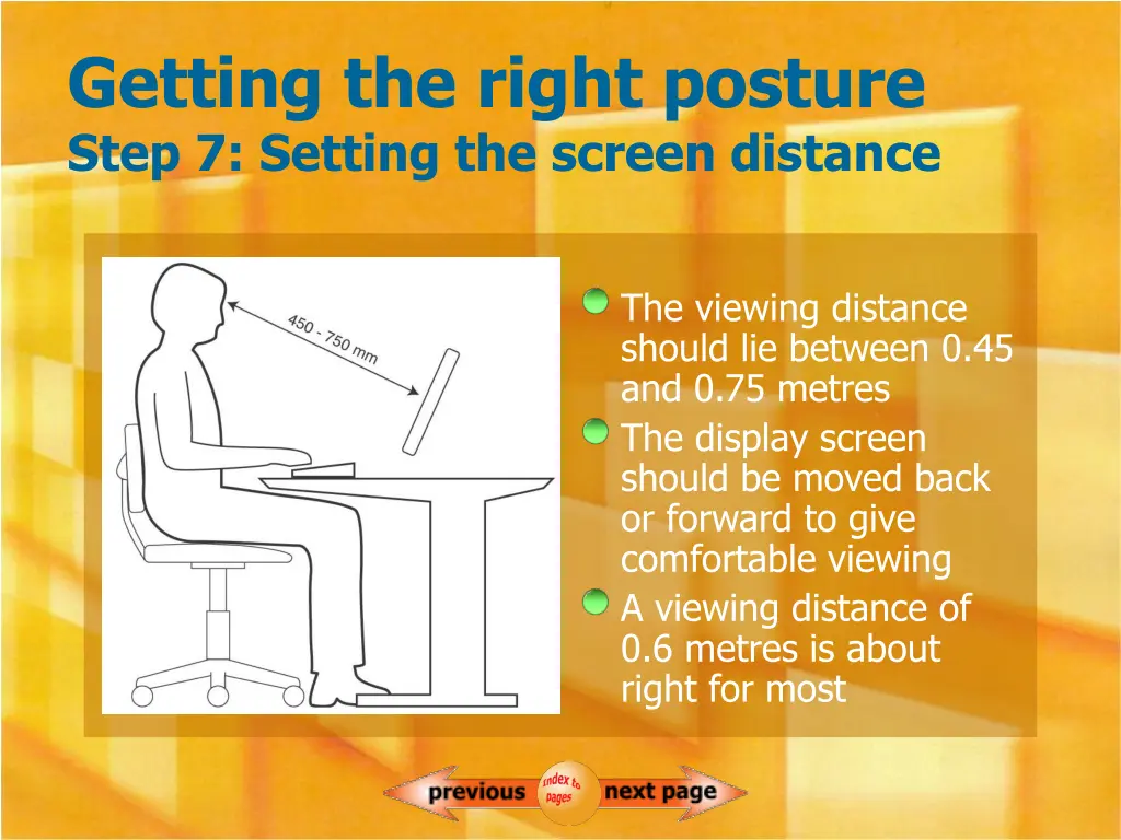 getting the right posture step 7 setting