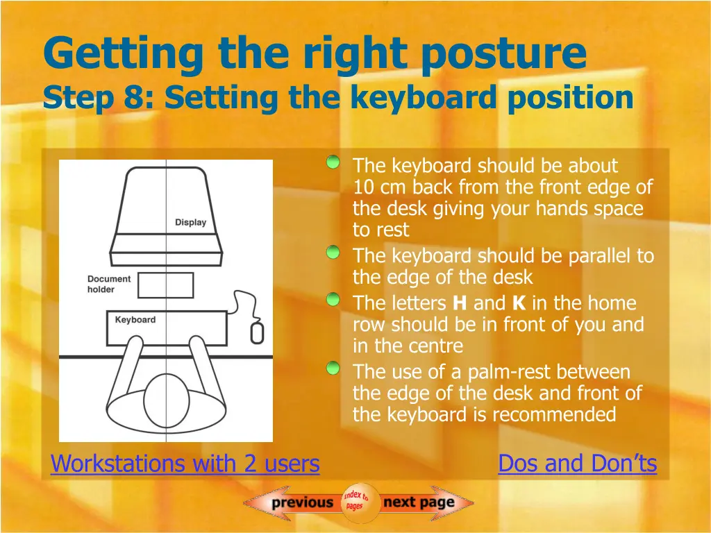 getting the right posture step 8 setting