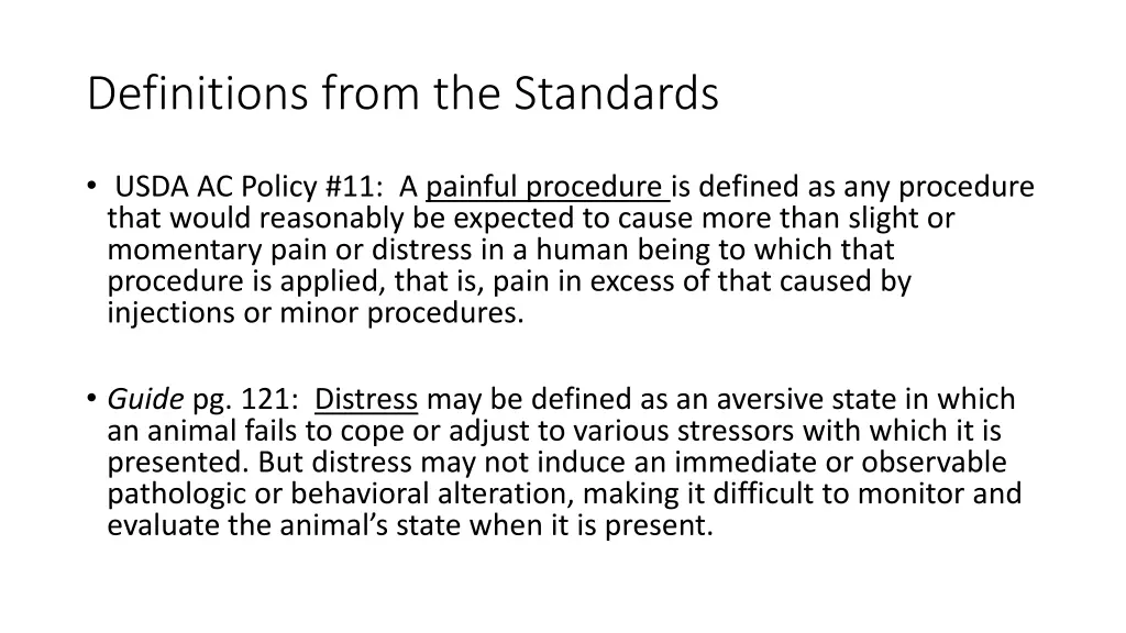 definitions from the standards