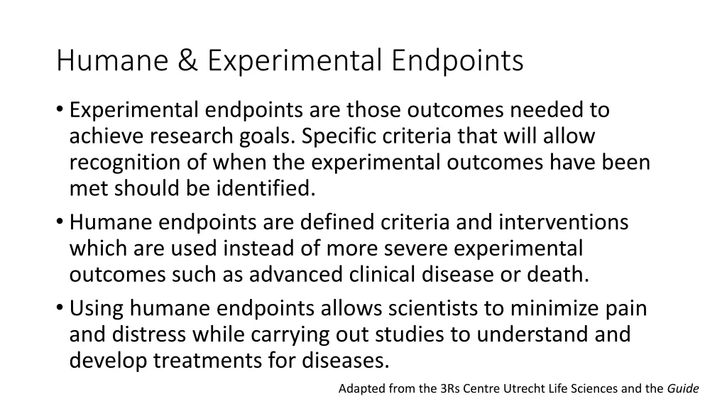 humane experimental endpoints