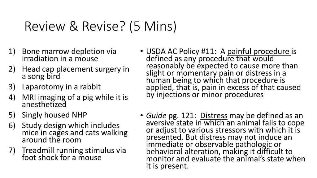 review revise 5 mins