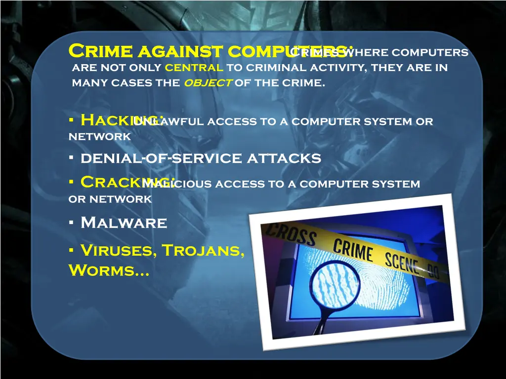 crime against computers crime against computers