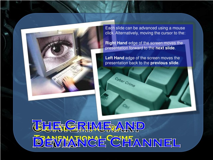 each slide can be advanced using a mouse click