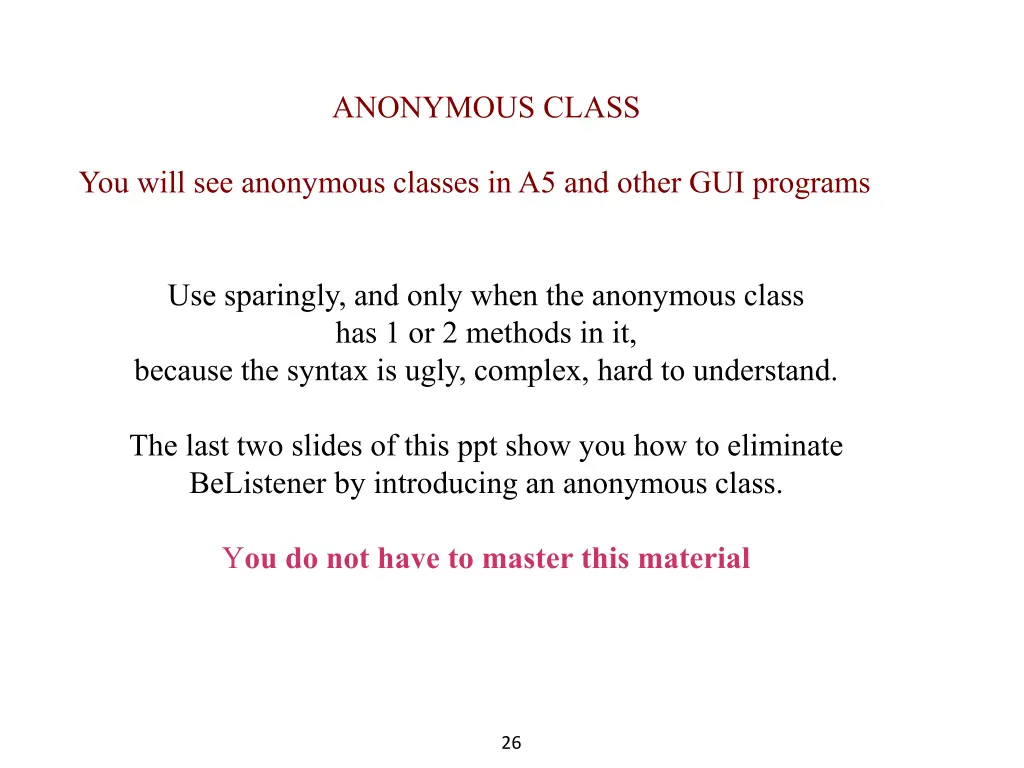 anonymous class