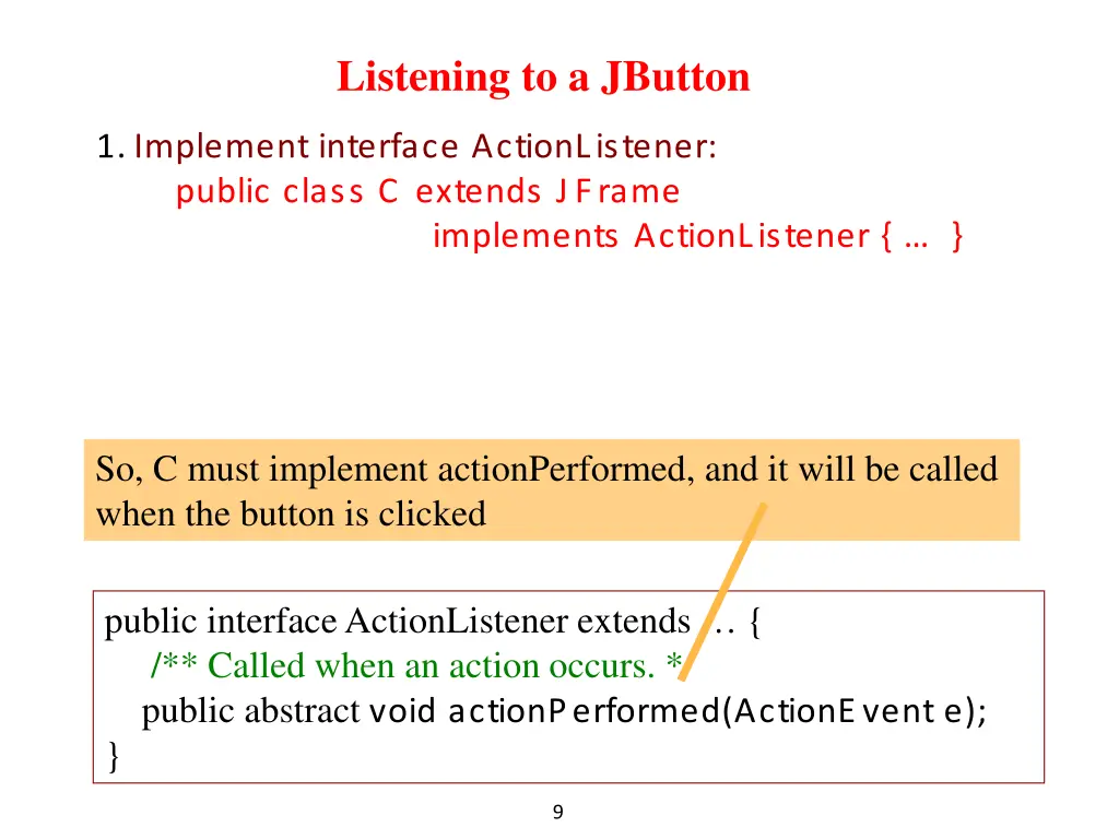 listening to a jbutton