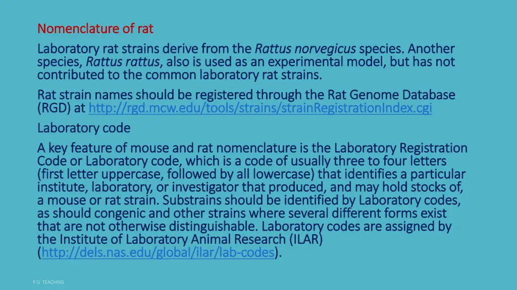 nomenclature of rat nomenclature