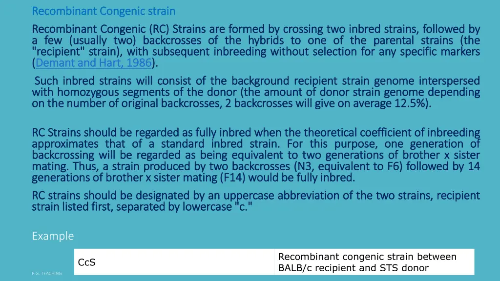 recombinant congenic strain recombinant congenic