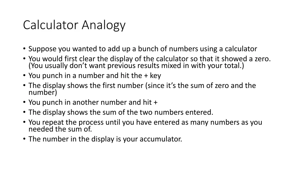 calculator analogy