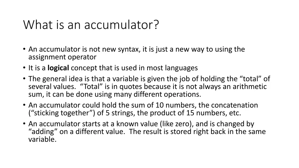 what is an accumulator