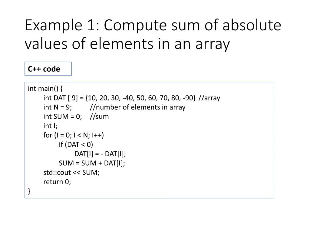 example 1 compute sum of absolute values