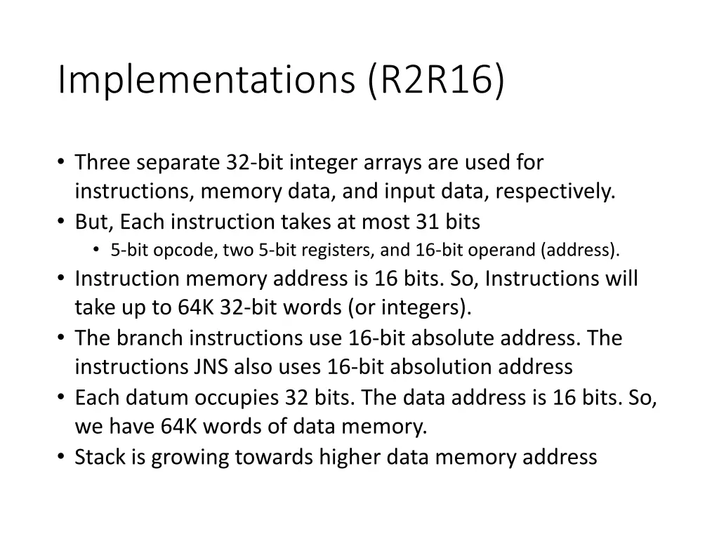 implementations r2r16